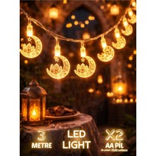 Parti Show Ramazan Cami Figürlü Ay Yıldız Gün Işığı LED Işık 3 Metre