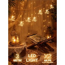 Parti Show Ramazan Ay Yıldız Figürlü Gün Işığı LED Işık Zinciri 3 Metre