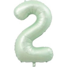 Parti Show Retro Yeşil 2 Rakam Folyo Balon 76 cm