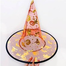 Parti Show Halloween Cadı Şapkası Tül Kırmızı