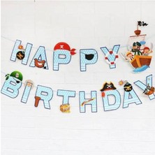 Parti Show Korsan Temalı Happy Birthday Yazısı 200X20 cm