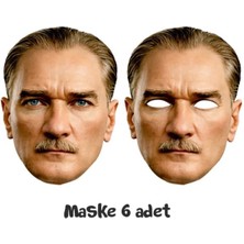 Parti Show Gazi Mustafa Kemal Atatürk Kağıt Maske 6'lı