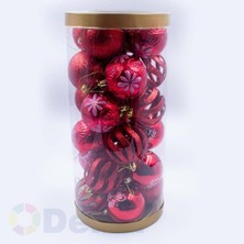 Parti Show Kırmızı Yılbaşı Ağacı Topu 8 cm 24'lü Set