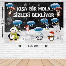 Parti Show Penguen Temalı Kısa Bir Mola Afişi 70*100 cm