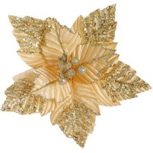 Parti Show Yılbaşı Ponsetya Yapay Çiçek Gold 28 cm 1 Adet