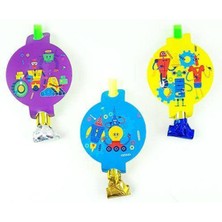 Parti Show Robot Temalı Parti Düdüğü (6 Adet)