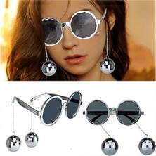 Parti Show Retro Gümüş Renkli Disko Topu Parti Gözlüğü