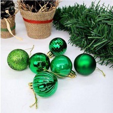 Parti Show Yeşil Yılbaşı Top Süs 6 Adet 4 cm