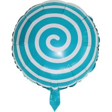 Parti Show Mavi Spiral Şeker Folyo Balon 45 cm