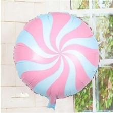 Parti Show Pembe Mavi Spiral Şeker Folyo Balon 45 cm