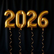 Parti Show 2026 Yılbaşı Gold Folyo Balon Set