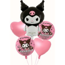Parti Show Kuromi Pembe Folyo Balon Seti 5'li