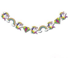 Parti Show Unicorn Dekoratif Simli Banner 165X20 cm