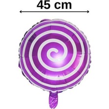 Parti Show Mor Spiral Şeker Folyo Balon 45 cm