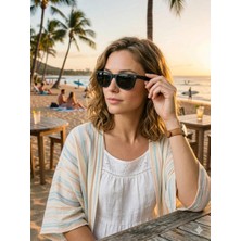 Viberia Wayfarer Tarzı Unisex Siyah Güneş Gözlüğü