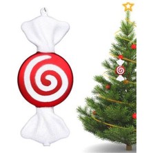 Parti Show Kırmızı Beyaz Şeker Simli Yılbaşı Ağacı Süsü 16 cm 1 Adet