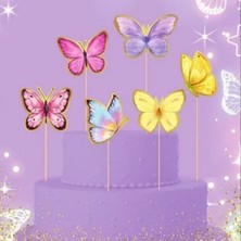 Parti Show Kelebek 6'lı Pasta Süsü