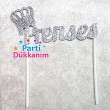 Parti Show Prenses Simli Eva Pasta Süsü Gümüş (17X16 Cm)