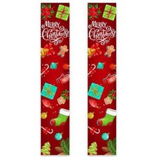 Parti Show Yılbaşı Merry Christmas Kapı Asma Afiş 2'li 160X30 cm