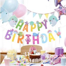 Parti Show Deniz Kızı Baby Köpek Balığı Happy Birthday Yazısı 230X14 cm