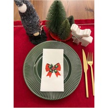 Parti Show Yılbaşı Kırmızı Kurdele Desenli Peçete 12'li