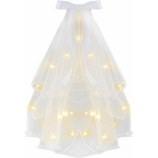 Parti Show LED Işıklı Incili Tokalı Gelin Duvak