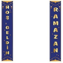 Parti Show Hoş Geldin Ramazan Asma Afiş Mavi 2'li 160X30 cm