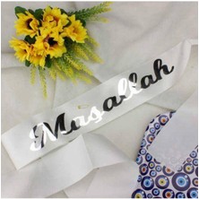 Parti Show Maşallah Yazılı Kuşak Beyaz Üzeri Gümüş