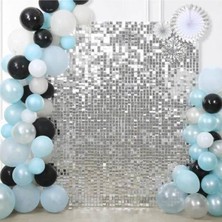 Parti Show Işıltılı Pul Panel Arka Fon Gümüş 210*210 cm