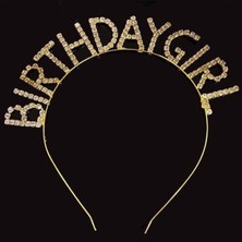 Parti Show Birthday Girl Taşlı Gold Taç