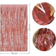 Parti Show Dalgalı Hologram Duvar ve Kapı Perdesi Rose Gold 100X200 cm