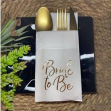 Parti Show Bride To Be Gold Yaldızlı Cepli Peçete Lüks - 12 Adet