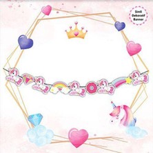 Parti Show Unicorn Dekoratif Banner 165X20 cm