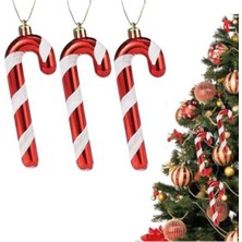 Parti Show Baston Şekilli Yılbaşı Ağaç Süs 3 Adet