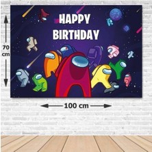 Parti Show Among Us Doğum Günü Afişi Fotosuz 70*100 cm