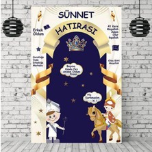 Parti Show Sünnet Hatıra Afişi Krem-Gold Rengi 100*150 cm