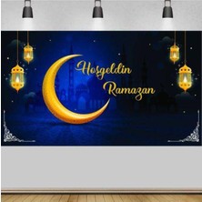 Parti Show Hoş Geldin Ramazan Afişi Mavi (Büyük Boy) 100X175 cm