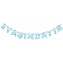 Parti Show 1 Yaşındayım Yazısı Mavi 200 cm