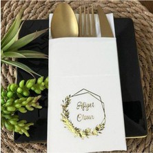 Parti Show Afiyet Olsun Yaldızlı Cepli Peçete Lüks (12 Adet)