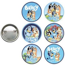 Parti Show Bluey Rozeti 6 Adet