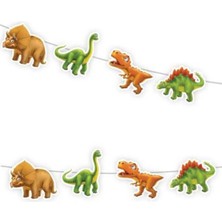 Parti Show Sevimli Dinozor Dekoratif Banner 150X17 cm