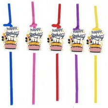 Parti Show Happy Birthday Artistik Pipet 10 Adet