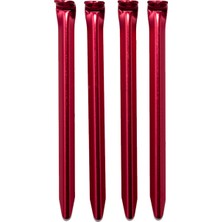 Alpinist Alüminyum 6061 Çadır Kazığı 18 cm Kırmızı 4'lü