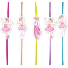 Parti Show Balerin Temalı Artistik Pipet 10 Adet