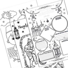 Parti Show Çocuklar Için Ramazan Boyama Seti 5 Parça