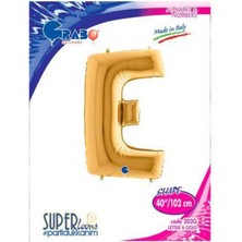 Parti Show E - Harf Folyo Balon Gold (100 Cm)