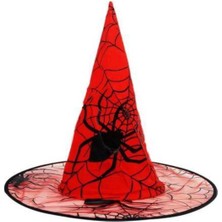 Parti Show Halloween Cadı Şapkası Kumaş Siyah Turuncu