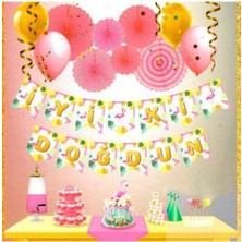 Parti Show Flamingo Temalı Iyi Ki Doğdun Yazısı (190 Cm)