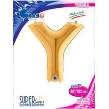 Parti Show Y - Harf Folyo Balon Gold (100 Cm)