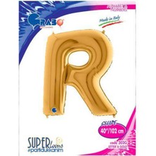 Parti Show R - Harf Folyo Balon Gold (100 Cm)